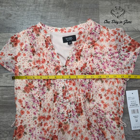 MSK Petite Short Sleeve Mini Dress Size 2P - Picture 5 of 7